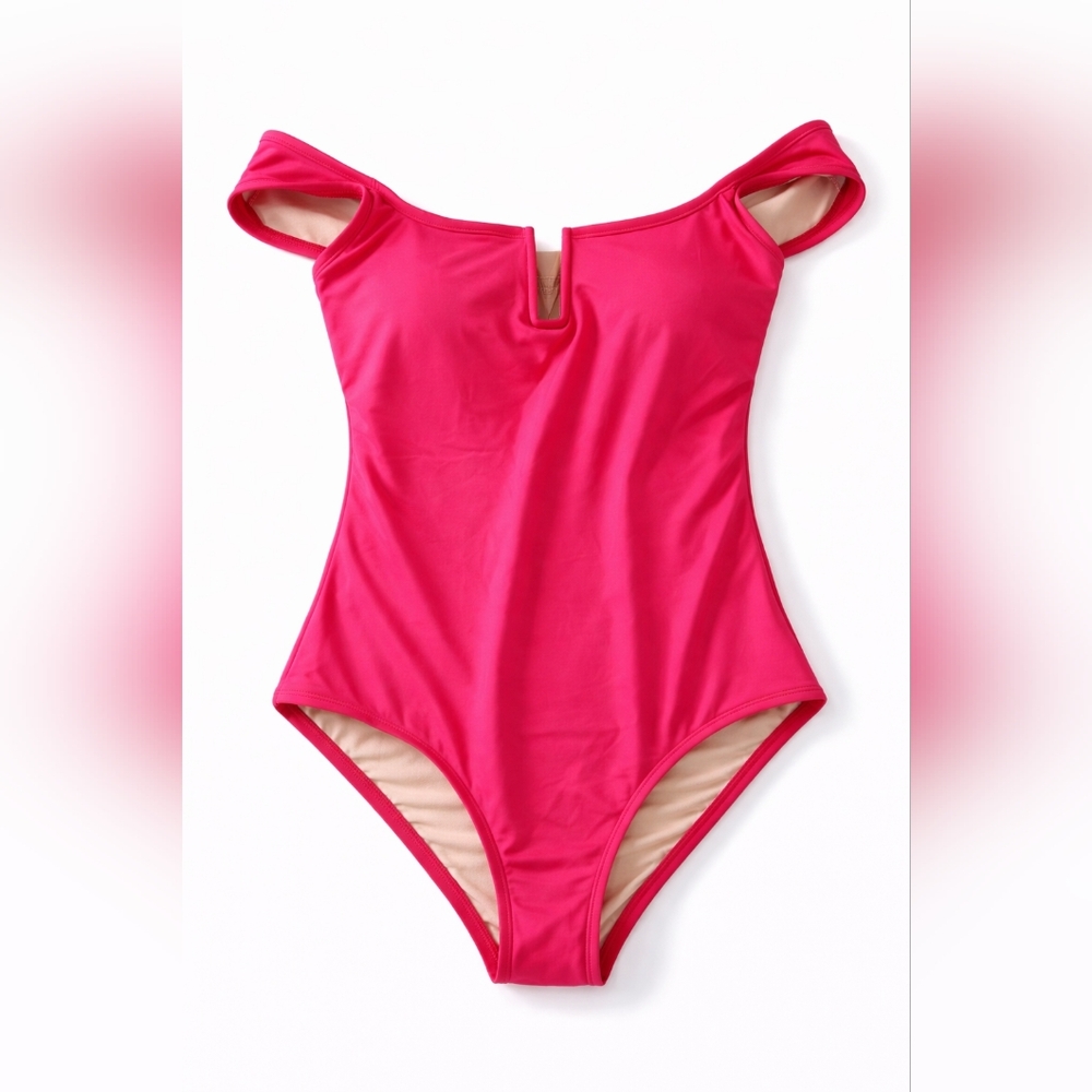 Kona Sol Red Off-Shoulder Swimsuit Size M